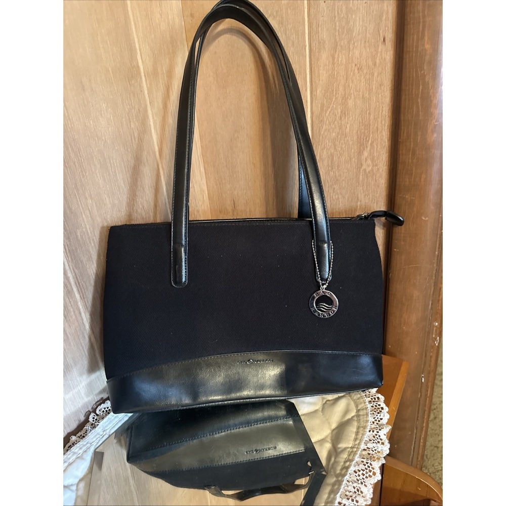 Sag Harbor Black Double Strap Shoulder‎ Purse Bag